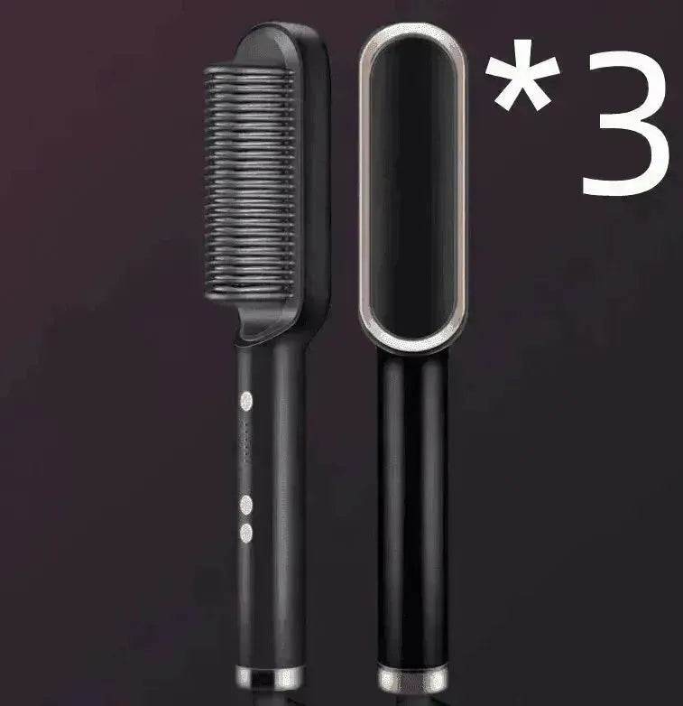 2-In-1 Hair Straightener Hot Comb - Dual-Use Rotating Electric Brush - www.Shopthatapp.com