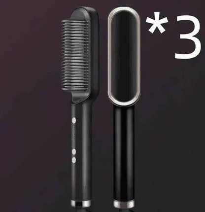 2-In-1 Hair Straightener Hot Comb - Dual-Use Rotating Electric Brush - www.Shopthatapp.com