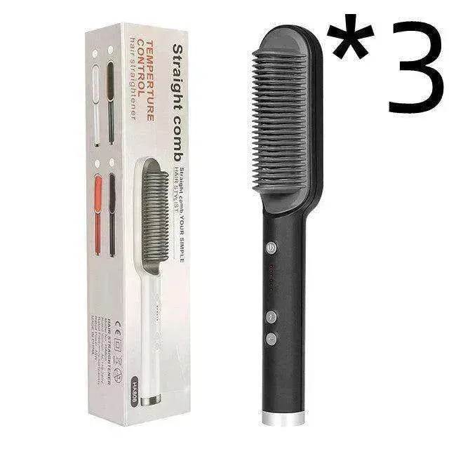 2-In-1 Hair Straightener Hot Comb - Dual-Use Rotating Electric Brush - www.Shopthatapp.com