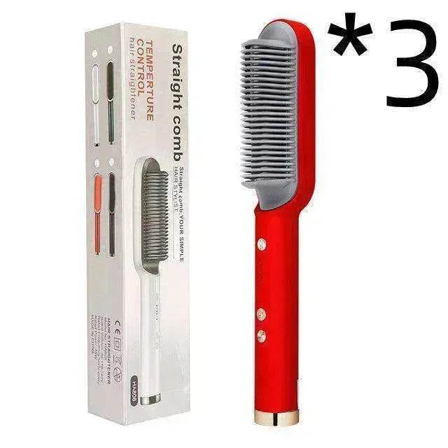 2-In-1 Hair Straightener Hot Comb - Dual-Use Rotating Electric Brush - www.Shopthatapp.com