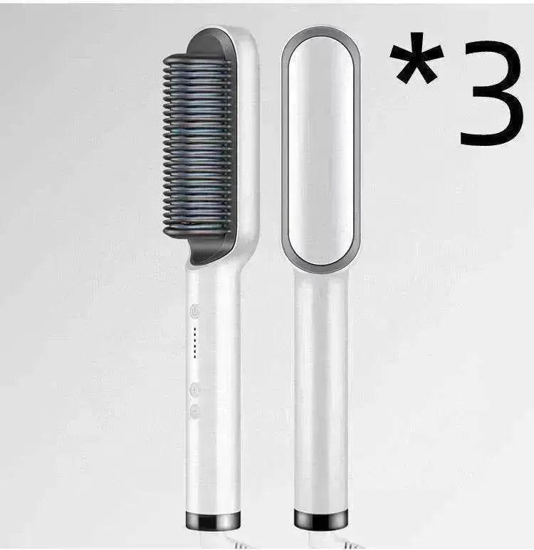 2-In-1 Hair Straightener Hot Comb - Dual-Use Rotating Electric Brush - www.Shopthatapp.com