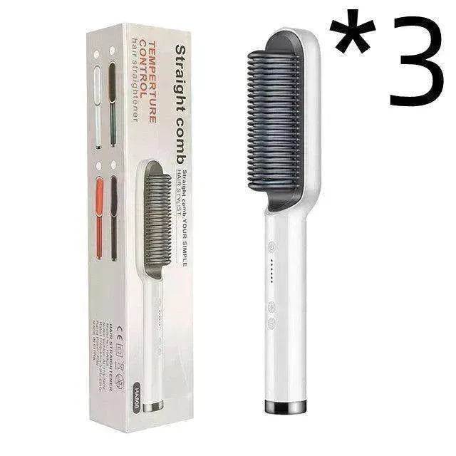 2-In-1 Hair Straightener Hot Comb - Dual-Use Rotating Electric Brush - www.Shopthatapp.com
