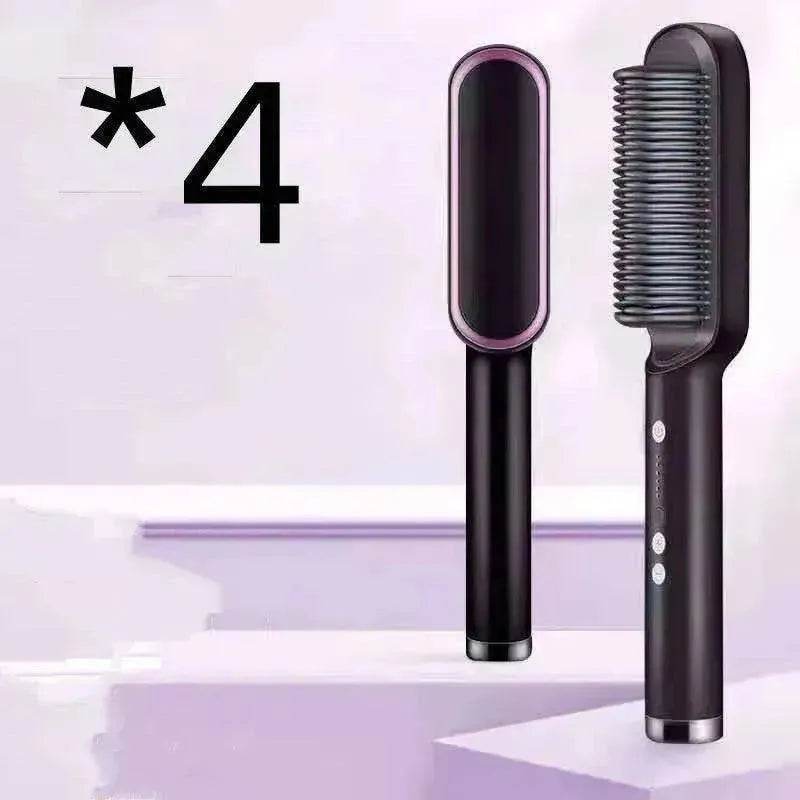2-In-1 Hair Straightener Hot Comb - Dual-Use Rotating Electric Brush - www.Shopthatapp.com