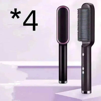 2-In-1 Hair Straightener Hot Comb - Dual-Use Rotating Electric Brush - www.Shopthatapp.com