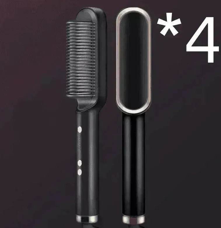 2-In-1 Hair Straightener Hot Comb - Dual-Use Rotating Electric Brush - www.Shopthatapp.com