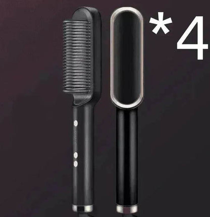 2-In-1 Hair Straightener Hot Comb - Dual-Use Rotating Electric Brush - www.Shopthatapp.com