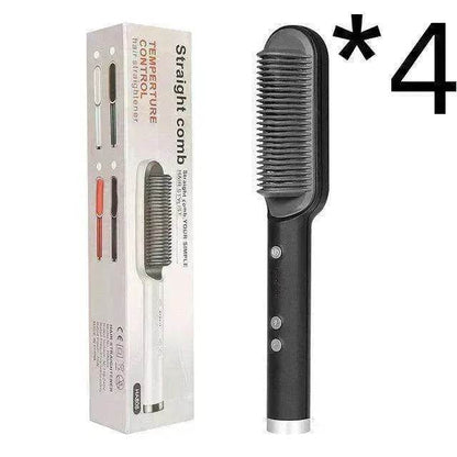 2-In-1 Hair Straightener Hot Comb - Dual-Use Rotating Electric Brush