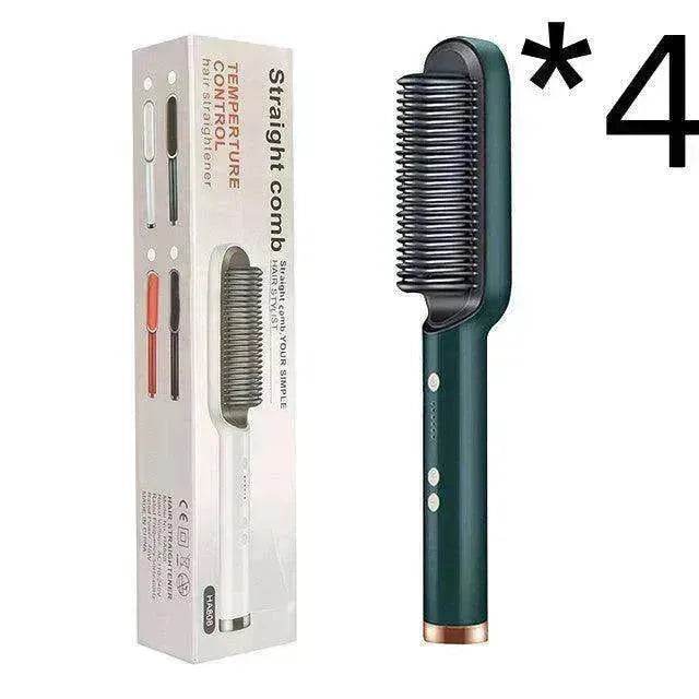 2-In-1 Hair Straightener Hot Comb - Dual-Use Rotating Electric Brush