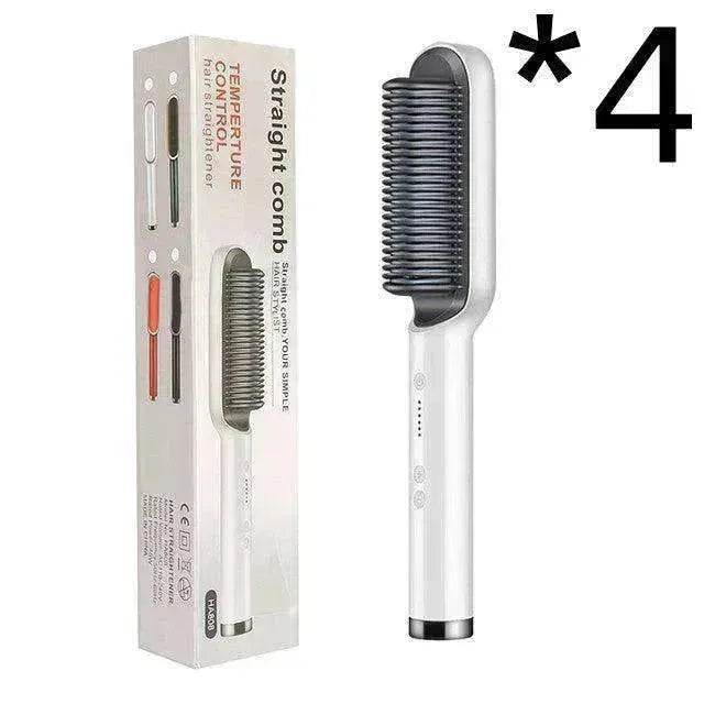2-In-1 Hair Straightener Hot Comb - Dual-Use Rotating Electric Brush