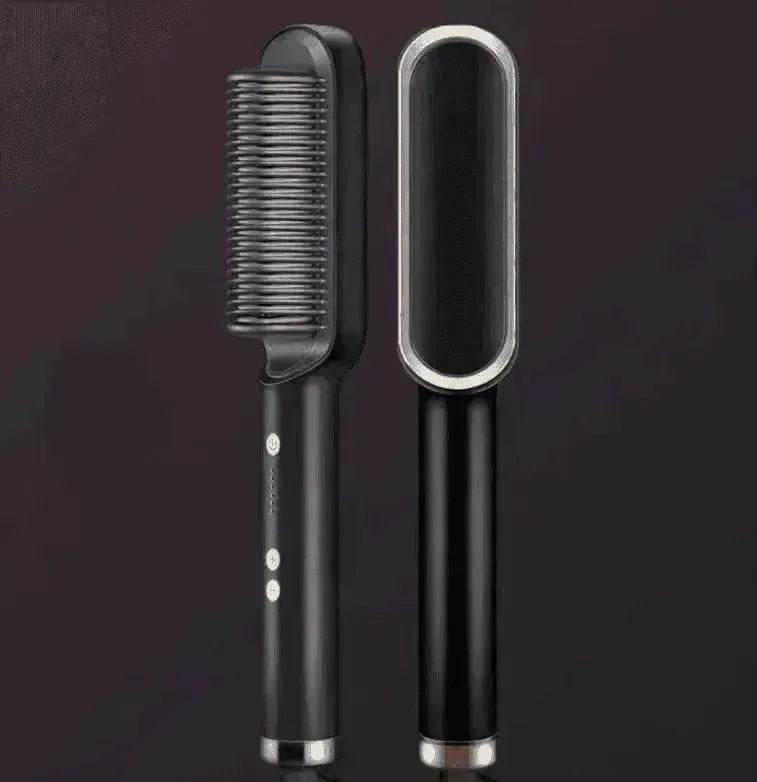 2-In-1 Hair Straightener Hot Comb - Dual-Use Rotating Electric Brush