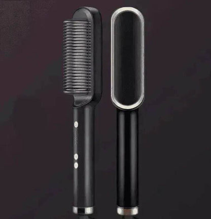 2-In-1 Hair Straightener Hot Comb - Dual-Use Rotating Electric Brush