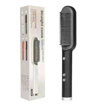 2-In-1 Hair Straightener Hot Comb - Dual-Use Rotating Electric Brush