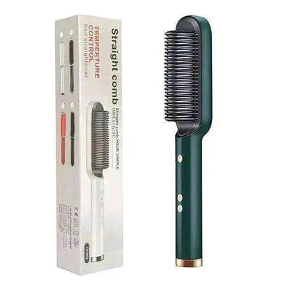 2-In-1 Hair Straightener Hot Comb - Dual-Use Rotating Electric Brush