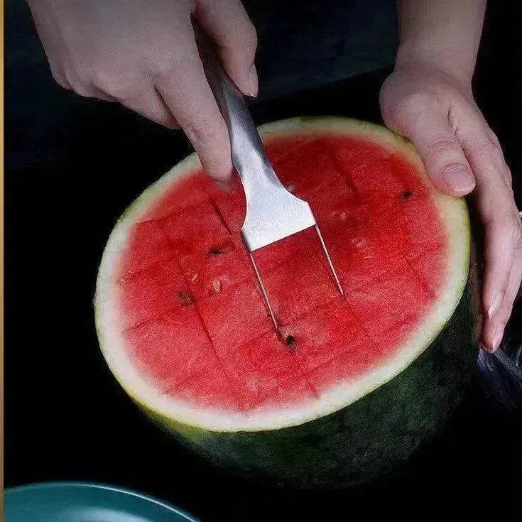 2 In 1  Slicer Multi purpose Stainless Steel Watermelon Fork - www.Shopthatapp.com
