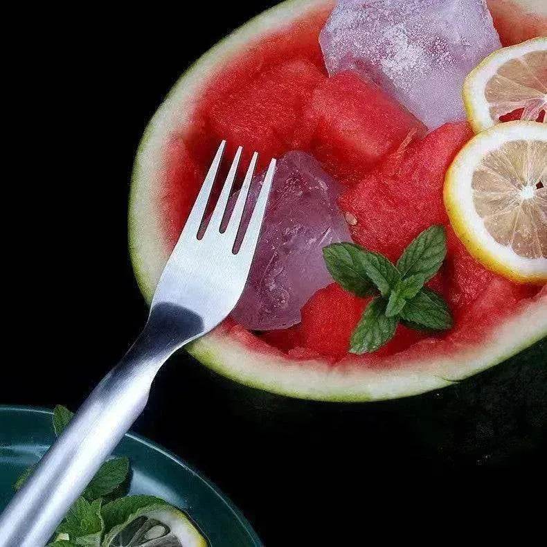 2 In 1  Slicer Multi purpose Stainless Steel Watermelon Fork - www.Shopthatapp.com