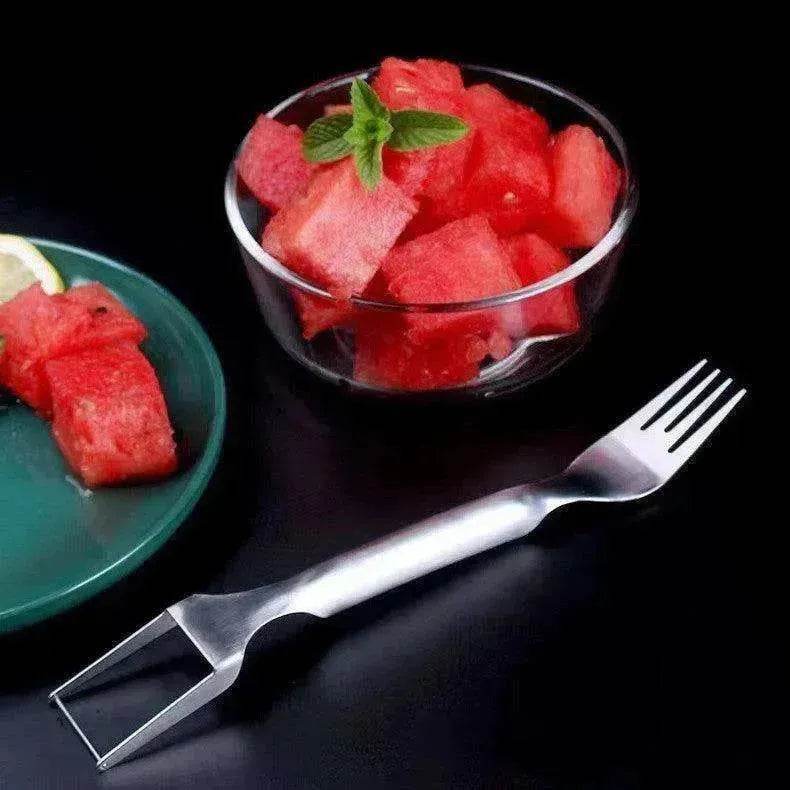 2 In 1  Slicer Multi purpose Stainless Steel Watermelon Fork - www.Shopthatapp.com