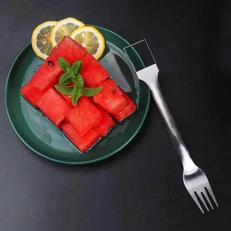 2 In 1  Slicer Multi purpose Stainless Steel Watermelon Fork - www.Shopthatapp.com