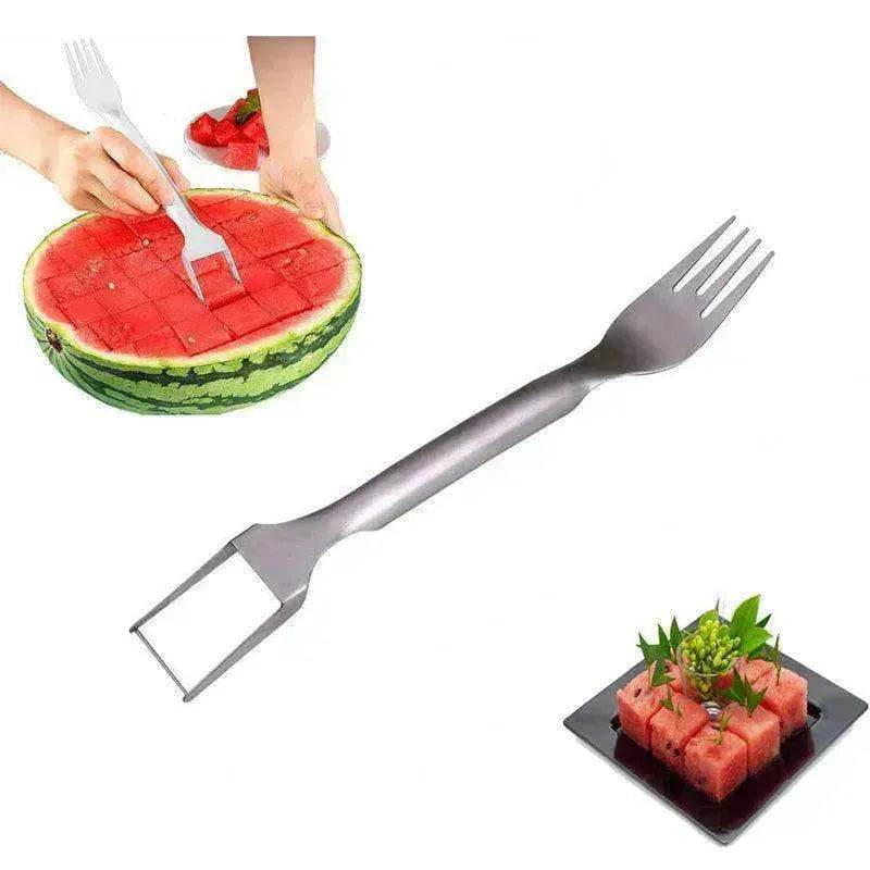 2 In 1  Slicer Multi purpose Stainless Steel Watermelon Fork - www.Shopthatapp.com #
