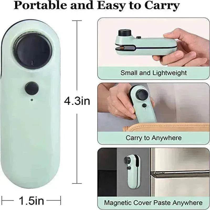 2-in-1 Mini Bag Sealer & Cutter: Rechargeable Heat Seal - www.Shopthatapp.com #