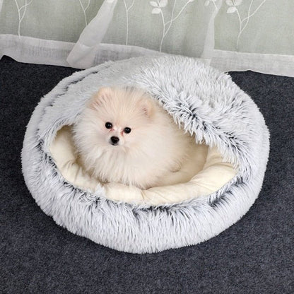 Lit long en peluche 2 en 1 pour animaux de compagnie