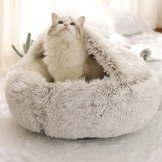 Lit long en peluche 2 en 1 pour animaux de compagnie