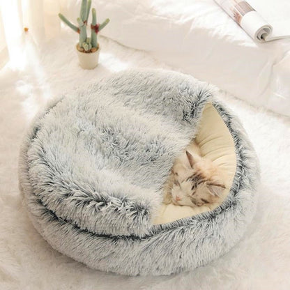 Lit long en peluche 2 en 1 pour animaux de compagnie