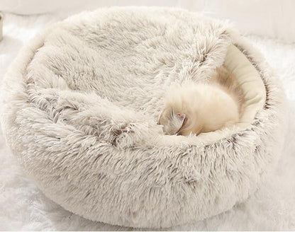 Lit long en peluche 2 en 1 pour animaux de compagnie