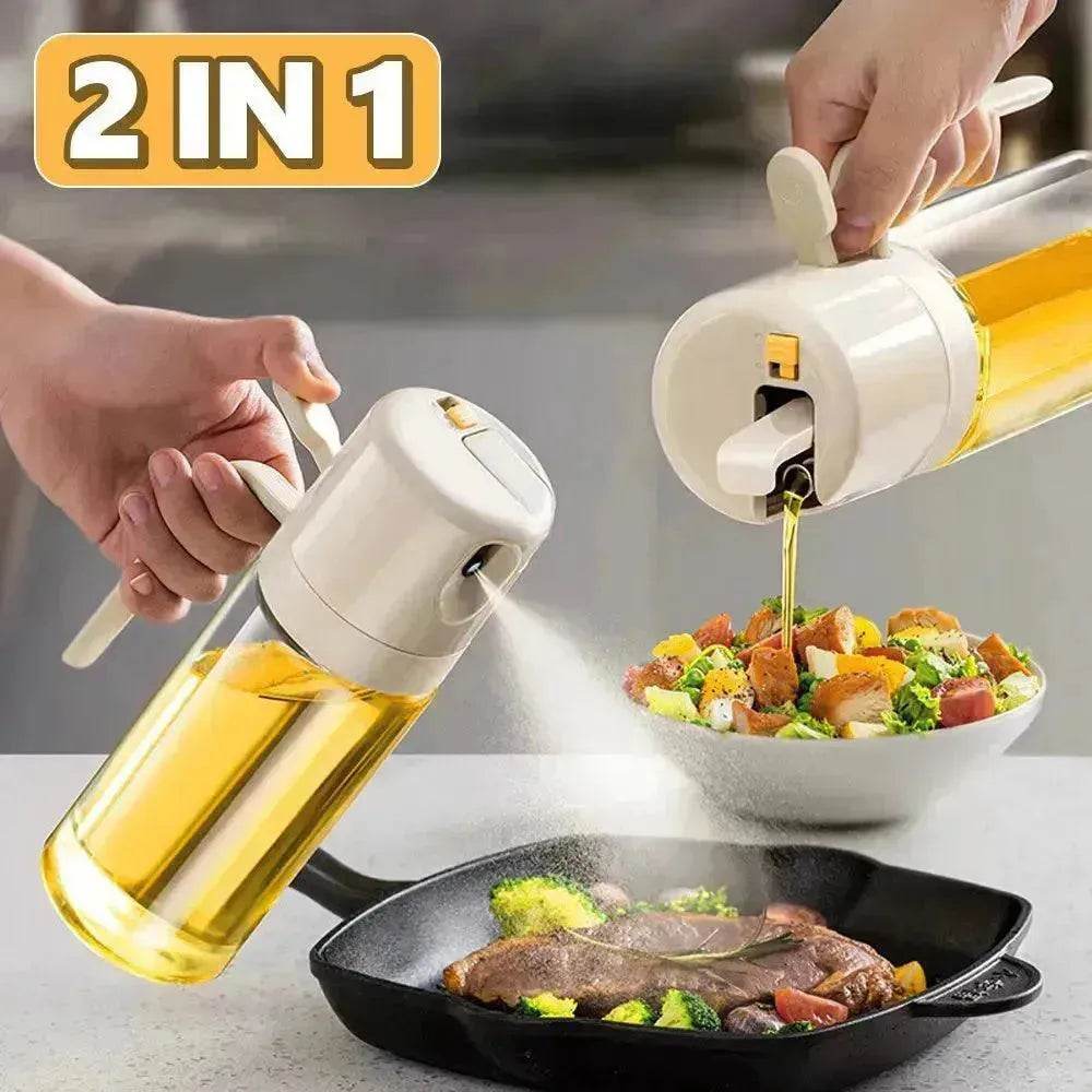 2 In 1 Oil Sprayer Bottle BBQ Cooking Oil Dispenser Olive Oil Pourers Sprayer Kitchen Baking Oil Mister Vinegar Bottle - www.Shopthatapp.com