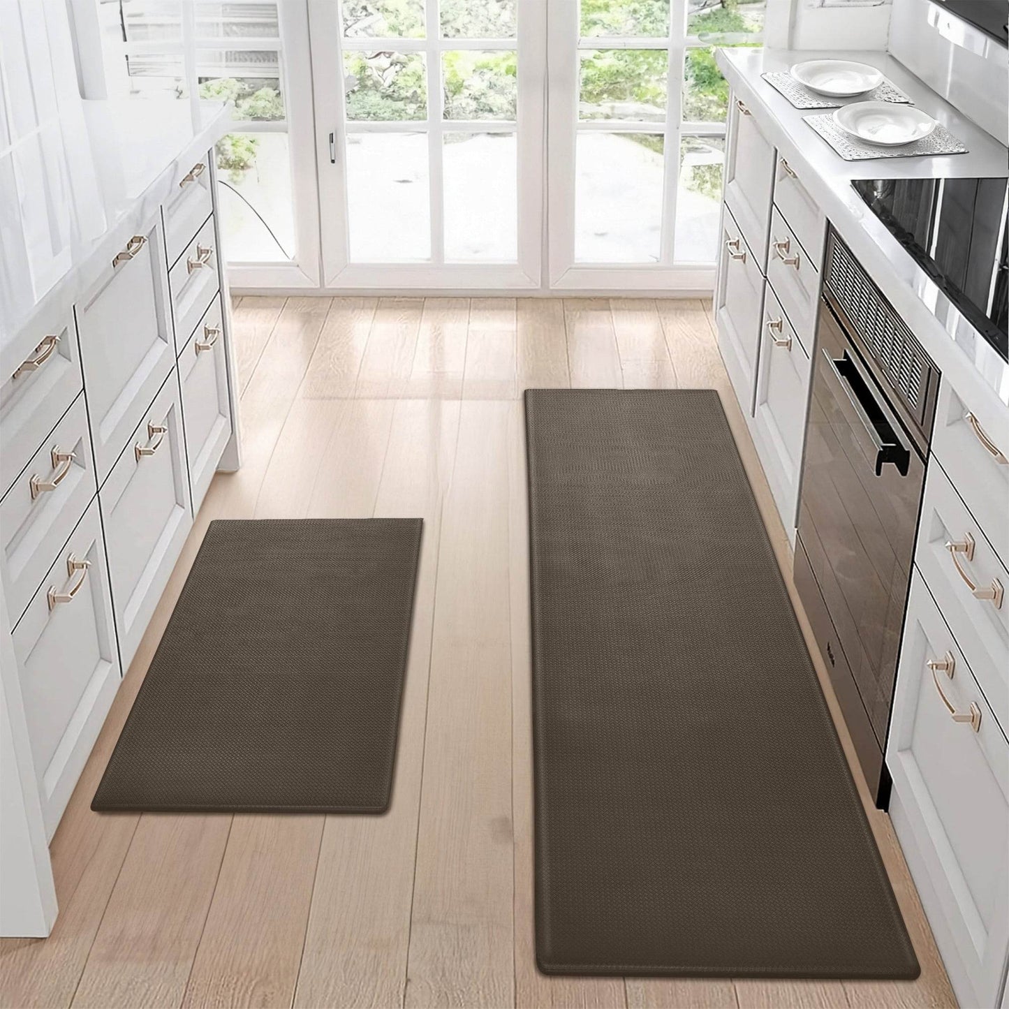 Kitchen Floor Mat Two-piece Set Of Non-slip, Waterproof  Rug And Easy To Scrub For Home, Kitchen - www.Shopthatapp.com