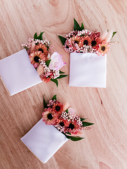 Pocket Boutonniere - Soft Pinks