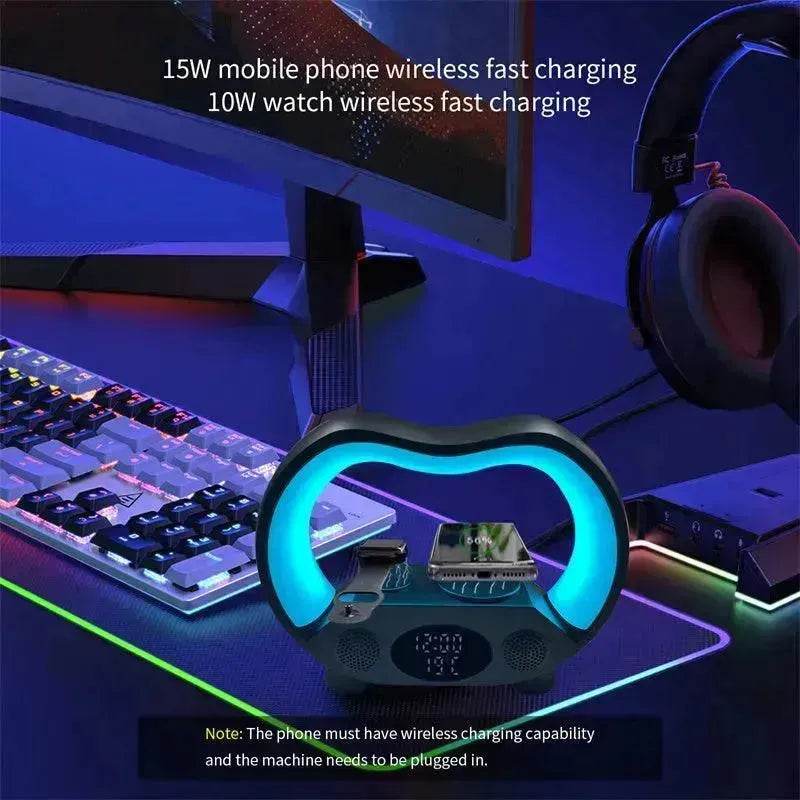 LED Table Lamp Multi-function Wireless Charger Night Light Bluetooth Speaker