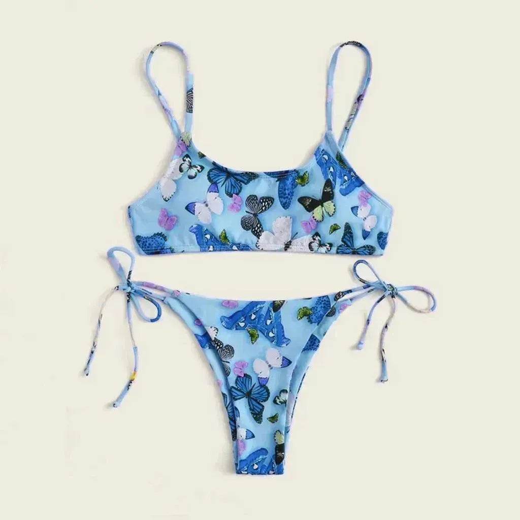 2025 Summer Vibe Flowers Print  Charming Bikini for Beach Swimming Fashion Push Up Swimsuit Womens Clothing - www.Shopthatapp.com