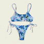 2025 Summer Vibe Flowers Print  Charming Bikini for Beach Swimming Fashion Push Up Swimsuit Womens Clothing - www.Shopthatapp.com