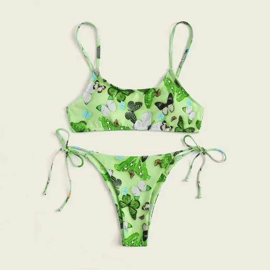 2025 Summer Vibe Flowers Print  Charming Bikini for Beach Swimming Fashion Push Up Swimsuit Womens Clothing - www.Shopthatapp.com