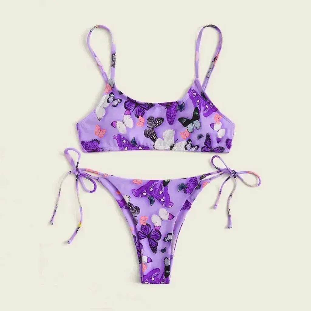 2025 Summer Vibe Flowers Print  Charming Bikini for Beach Swimming Fashion Push Up Swimsuit Womens Clothing - www.Shopthatapp.com