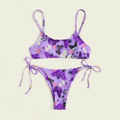 2025 Summer Vibe Flowers Print  Charming Bikini for Beach Swimming Fashion Push Up Swimsuit Womens Clothing - www.Shopthatapp.com
