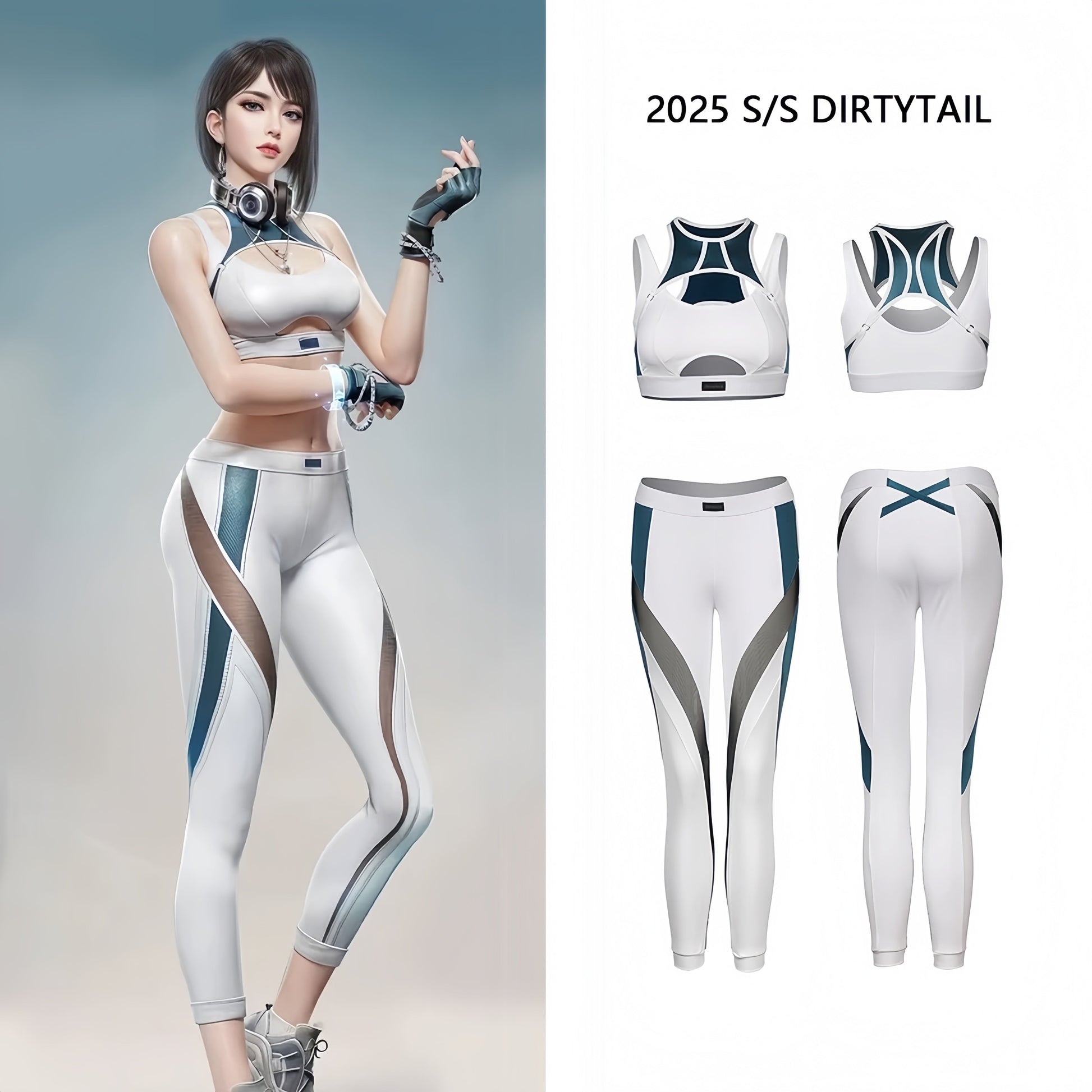 Anime Sci-fi Style Yoga Suit Sexy Sportswear Activewear Cosplay Set - www.Shopthatapp.com
