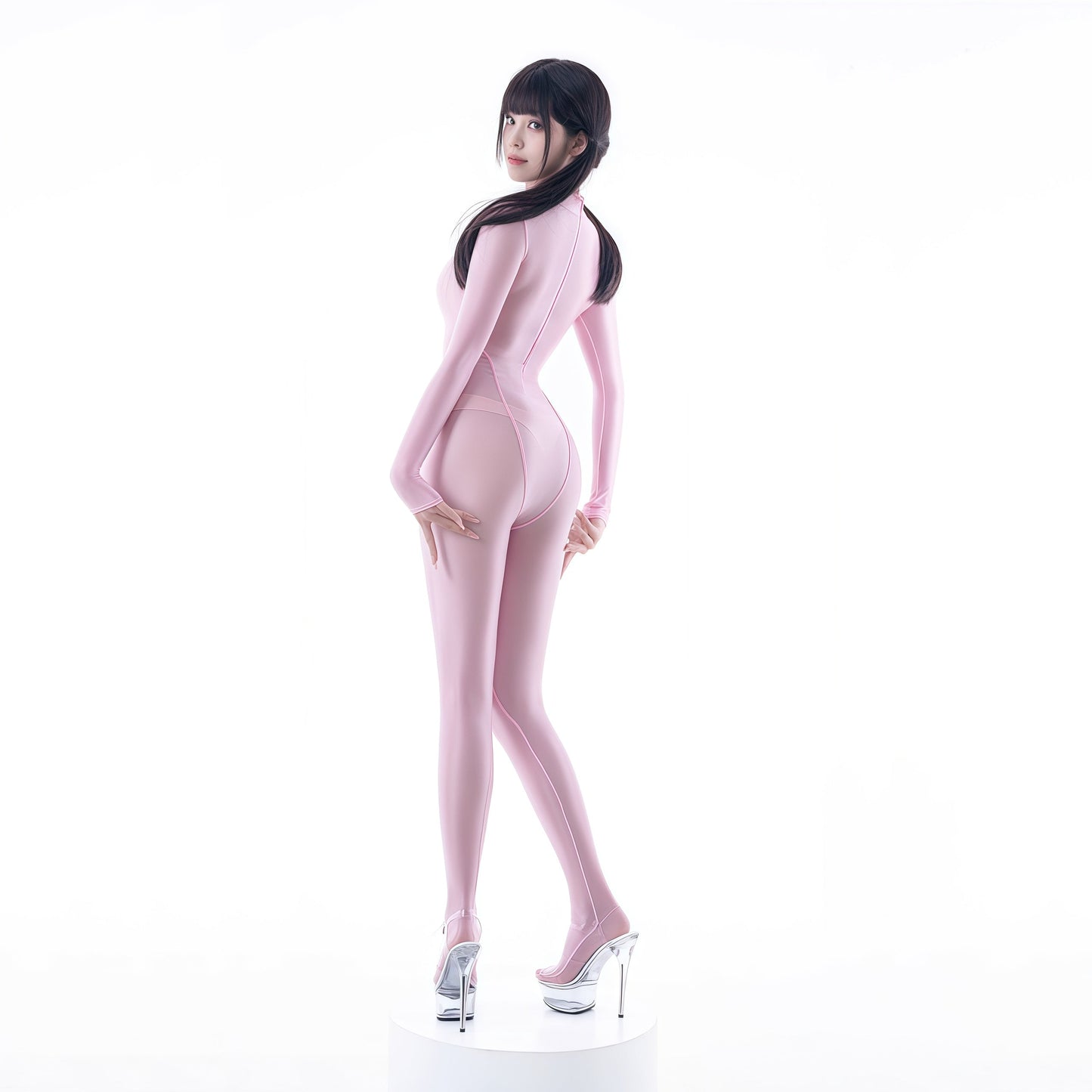 Spandex Nylon See Through Sheer Full Bodysuit Zentai Shinny Cosplay Suit - www.Shopthatapp.com