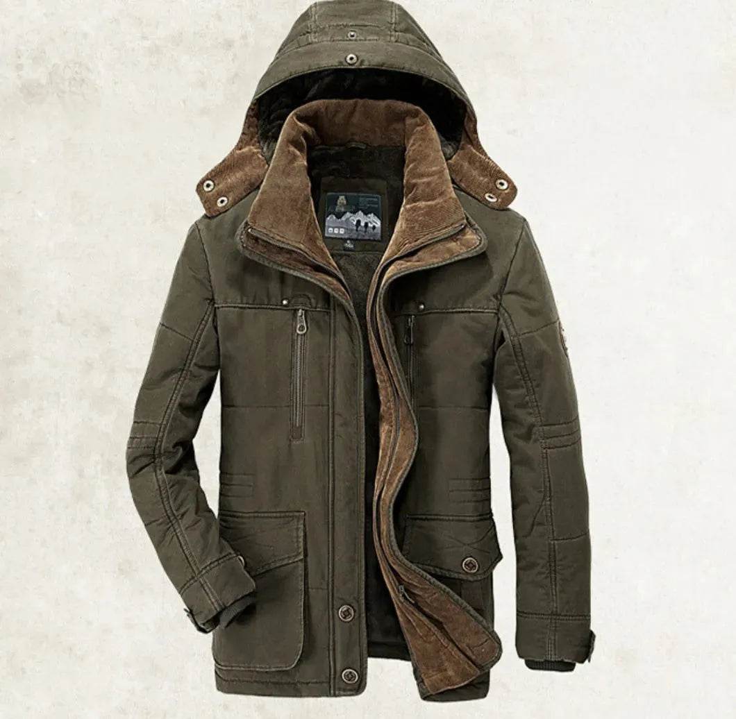 Thickened multi-pocket hooded men's cotton coat - www.Shopthatapp.com