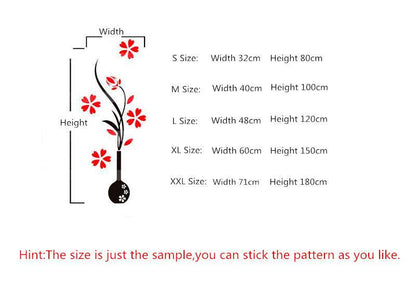 Creative vase acrylic 3D wall sticker Home Wall Decals - www.Shopthatapp.com