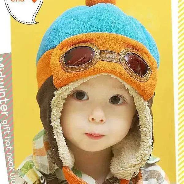 Baby and Toddler Winter hat Hooded Winter Pilot  Beanie Warm baby cap - www.Shopthatapp.com
