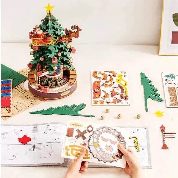 3D Puzzles For Adults, Wooden Music Box Christmas Melody Tree, 3D Model Building Kits, Christmas Birthday Gifts DIY Crafts - www.Shopthatapp.com