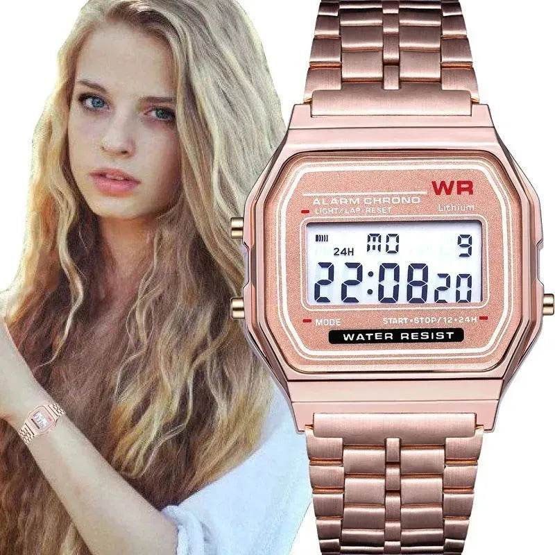 WR F91W Stainless Steel chain Electronic Watch - www.Shopthatapp.com