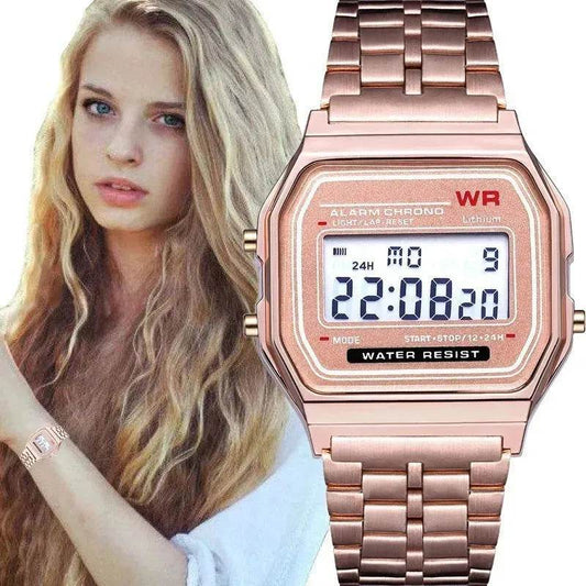 WR F91W Stainless Steel chain Electronic Watch - www.Shopthatapp.com