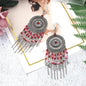 Beaded fringed hollow earrings - www.Shopthatapp.com