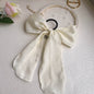 Silk satin oversized bow tie Hair Scrunchies ponytail Holder - www.Shopthatapp.com