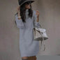 Autumn Winter Woolen Knitted Short Turtleneck Sweater Dress - www.Shopthatapp.com