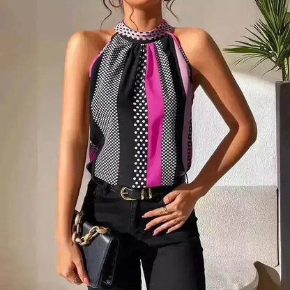 Women's Polka Dot Top Halter Neck – Classy & Elegant Style - www.Shopthatapp.com