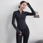 Slim fit Long sleeve Zipper Workout Top Sports Running Gym top for women - www.Shopthatapp.com