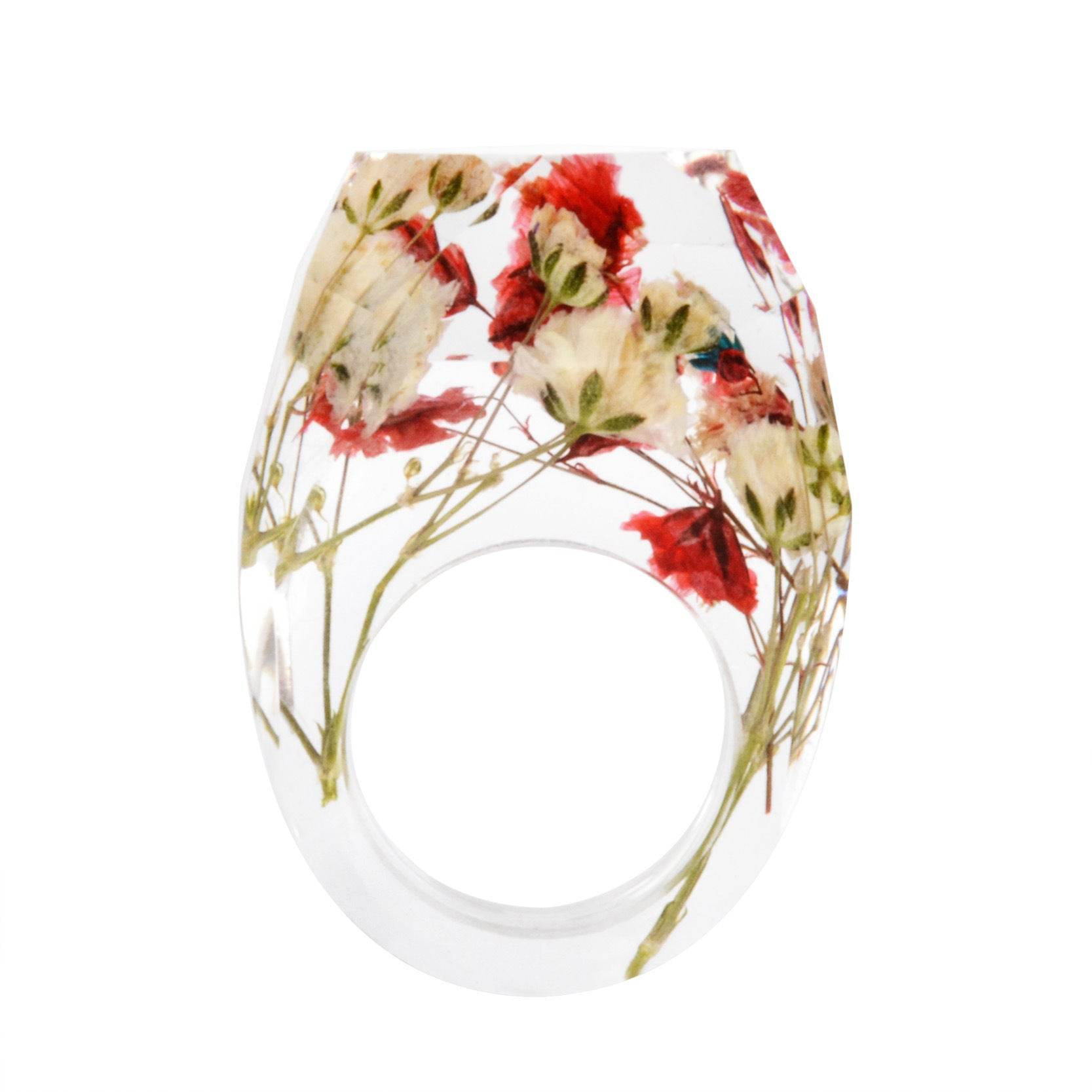 Dried Flower Resin Forest Handmade Dried Flower Epoxy Ring - www.Shopthatapp.com